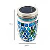 LED Mosaic Solar Light Waterproof Solar Glass Bottle Jar Table Lamp Glass Table Lamp for Garden Party Camping Terrace Yard Decor