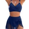 Europäischer und Amerikanischer Bikini Badeanzug Damen Sexy Einfarbige Dünne Netzrock Geteilt Explosion Badeanzug