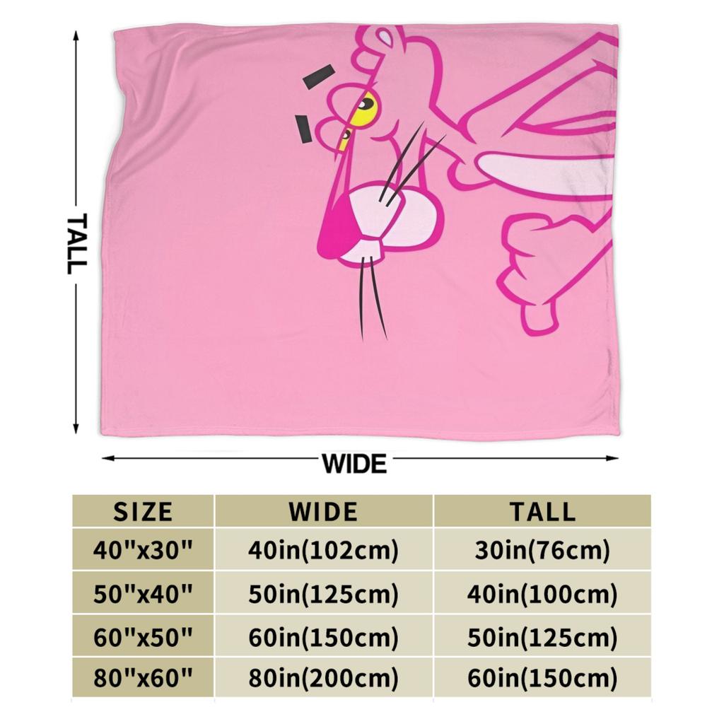 Pinks Panthers Blankets Flannel Spring/Autumn Cartoon Breathable Soft Throw Blankets for Home Car Bedding Throws