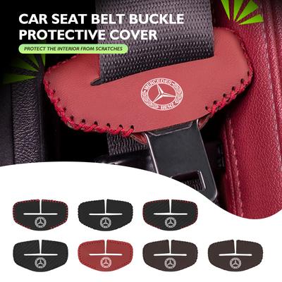 For Benz Car Logo Seat Belt Buckle Protective Cover Anti-Collision Cover Accessories CLS SLK Sport ML C200 C260 C300 W205 CITAN