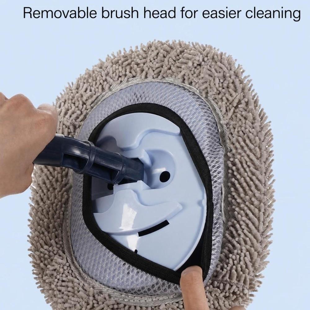 Soft Bristle Car Cleaning Brush Telescopic Long Handle Chenille Broom Car Wash Mop  For Home Use