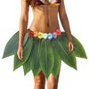 Leaves Skirt Hawaiian Green Grass Skirt Kids Dress Up for Party Girls Photo Autumn Cosplay Teens Stage Performance Halloween