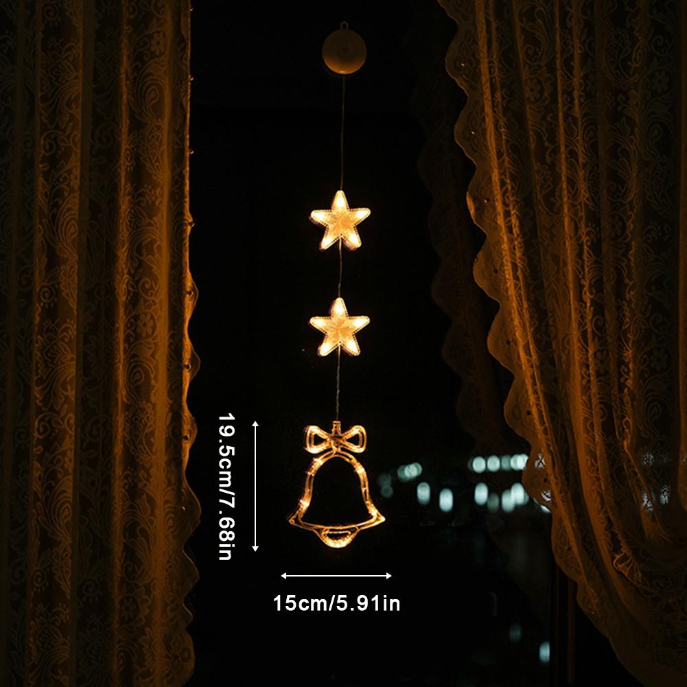 Guirlandes de Noël LED Support à ventouse Figurines de Noël classiques Décoration de fenêtre de Noël intérieure extérieure Pour la maison Décor de Noël 2025
