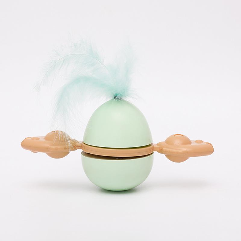 

Interactive Cat Toy Balls with Artificial Trembling Feathers, Funny Pet Toys for Cats Kittens зелений