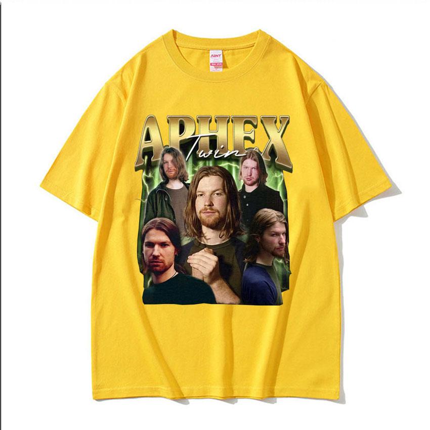 Limited Aphex Twin Vintage Graphic T Shirts Unisexs Clothing Harajuku Fashion Tshirt Male Casual Cotton Short Sleeve T Shirt Tops