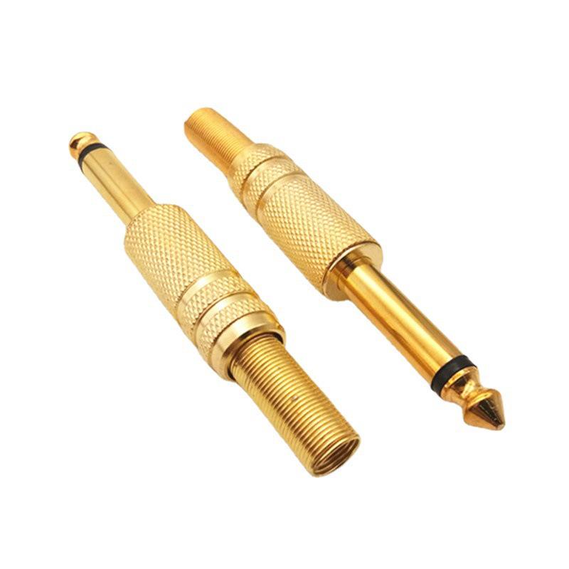 Gold-Plated 6.35mm Mono Microphone Mixer Plug