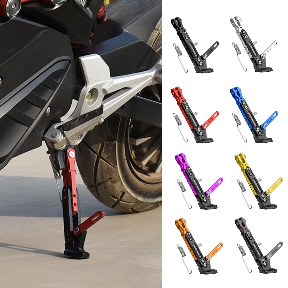 Universal Motorcycle Kickstand, CNC Aluminum Alloy Adjustable Tripod Holder Foot Side Support Stand, Parking Kickstand For Motor Scooter Motorbike