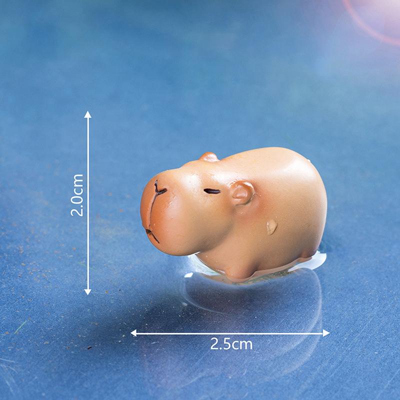 Cartoon Cute Capybara Miniature Figurines Creative Fashion Mini Animals Figurine Kawaii Diy Home Decoration Accessories Gifts