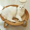 Breathable Wood Cat Bed Sturdy Comfortable Dog Hammock with Support Heavy Duty Round Kitten Sleeping Bed Outdoor Beds