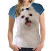Women's Fashion Casual  Digital Print With Simulation  Cat And Dog Short-sleeved  T-shirt Top