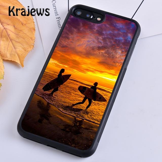 Krajews Surfing Sea Beach Surfboard Wave Phone Case For iPhone 17 Air 15 16 14 plus 11 12 13 pro max coque Shell Fundas