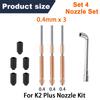 For Creality Hi/K2/K2 Pro/K2 Plus High-Flow Nozzles,Quick Change (0.2/0.4/0.6/0.8mm) High-Flow Steel-Tip Copper Nozzles&Titanium
