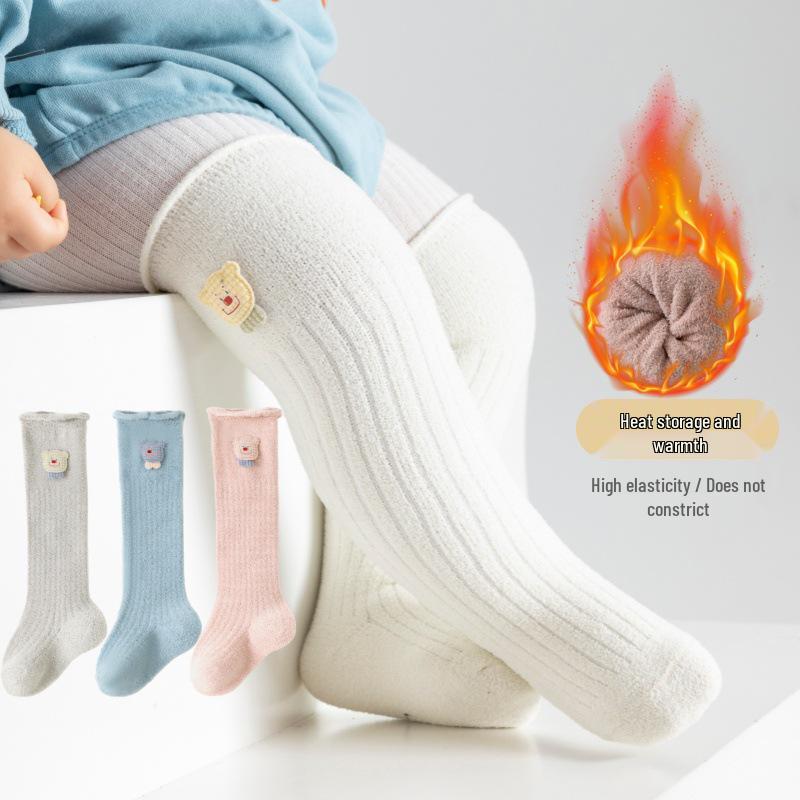 Coral Fleece Infant Knee-High Socks: Newborn Warmth & Comfort