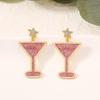Explosive Carnival New Year's Wine Glass Earrings Creative Diamond-set Fashion Temperament Earrings Earrings
