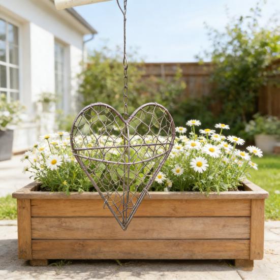 Hanging Plant Holder Heart Shape Iron Wire Succulents Holder Plant Hanger Wreath Frame Plant Grow Basket for Succulents Air Plants