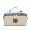Yodilala New Retro Lightweight Luxury Simple Canvas Handheld Storage Bag Large Capacity Luxury Skin Care Product Toiletry Bag Blue