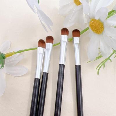 4pcs Portable Long Stick Brown Eyeshadow Brushes Beauty Tools