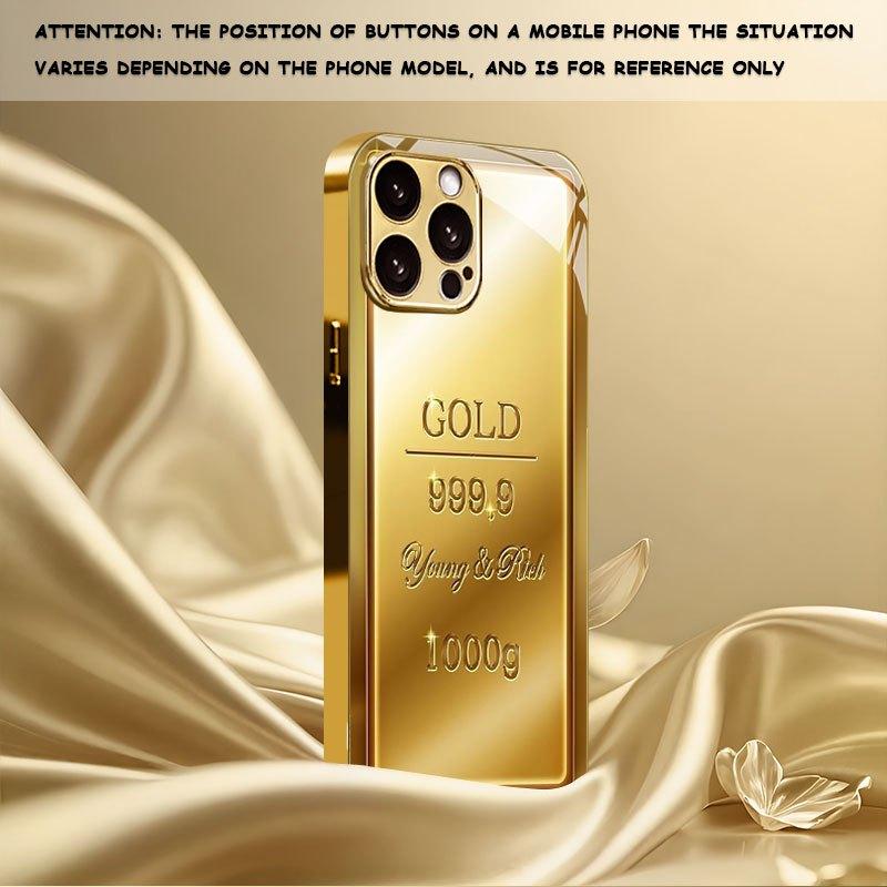 Tempered Glass Phone Case Luxurious PhoneCase Electroplated Gold Pattern Design For Iphone 17 Air 16 Pro 15 ProMax 14 13 12 Plus