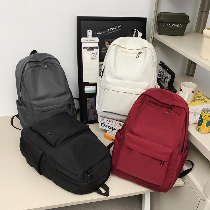 Einfarbiger Rucksack für Schüler, große Kapazität, für Damen, für Männer, Reiserucksack