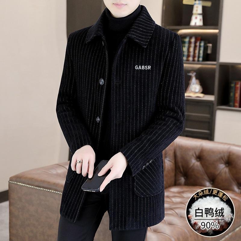 

2025Повседневная мужская хлопковая куртка с капюшоном, приталенного силуэта, зимняя, модная стеганая одежда 4XL чёрный