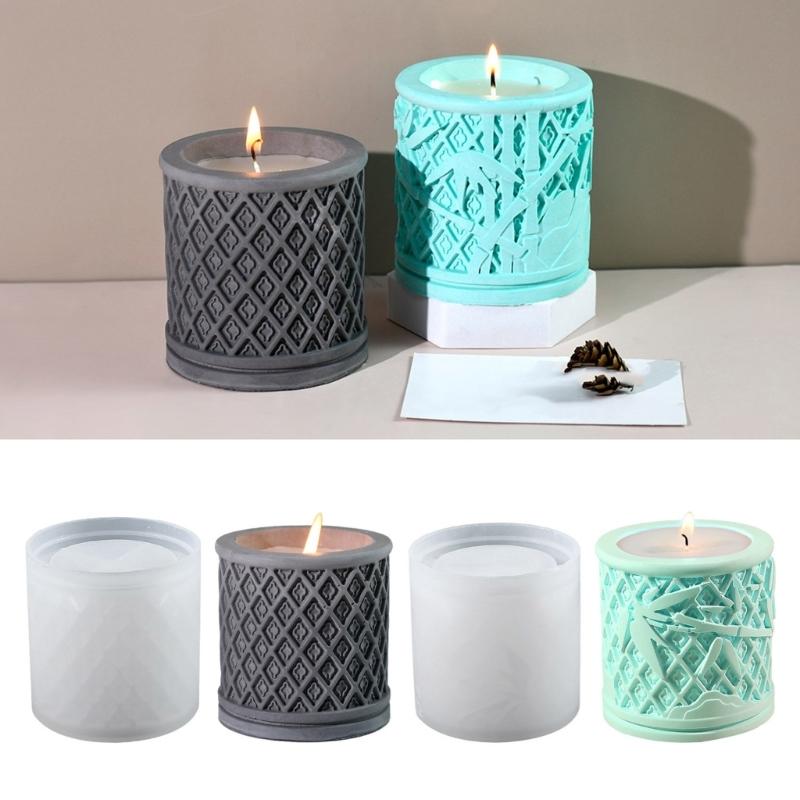 Silicone Bamboo Molds Pen Storage Jar Moulds Silicone Candlestick Molds Pen Holder Molds Silicone Texture for Pen Holder