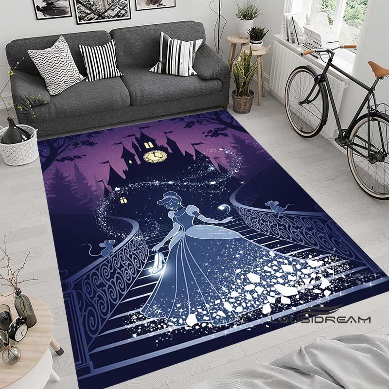 Tappeto con motivo fiabesco di Cenerentola, adatto per soggiorno, camera da letto, comodino, bagno, antiscivolo, adatto per bambina'