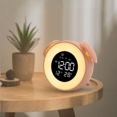 Chevet lever du soleil coucher de soleil réveil lumière numérique Led musique réveil miroir horloge chambre bureau calendrier Snooze horloge Table téléphone chargeur