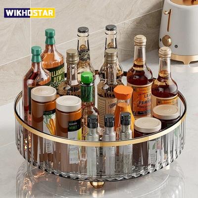 Bandeja giratoria para especias, armario de despensa, plato giratorio con base, contenedor de almacenamiento, organizador de cocina para condimentos, caja de almacenamiento de cosméticos