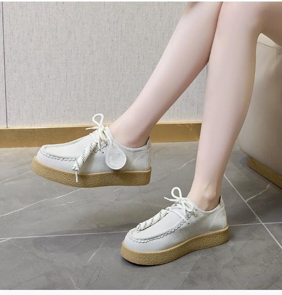New Causal Women Loafers Fashion 2026 British Style Lace-Up Student Shoes Men Large Size Classic Comfort Couple Footwears