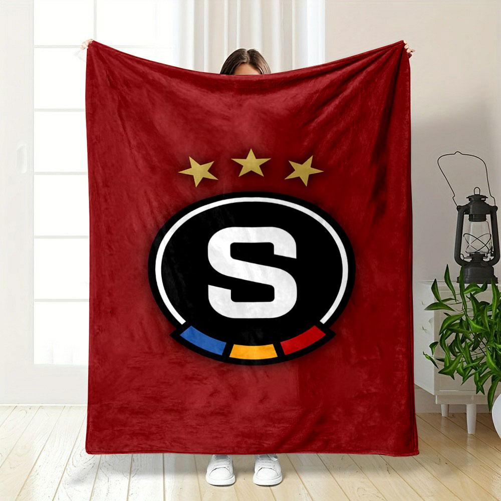 Logo with S and Three Stars Design print blanket soft and cozy perfect for the living room bed sofa or a nap,gift