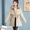 Women's Hooded Parka Winter Removable Liner Cotton Jacket Thickened Windproof Parka Jacket with Fur Collar