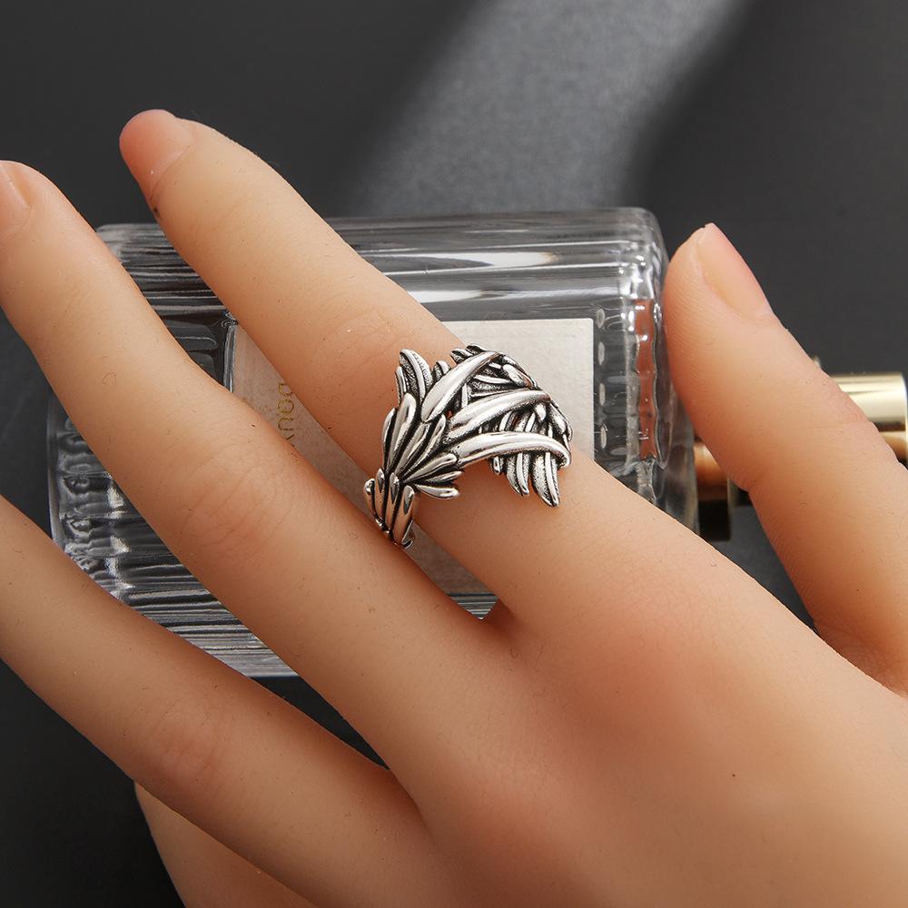 Retro The Phoenix Wing&Claw Adjustable Open Ring For Men Punk Gothic Edgy Copper  Unisex Vintage Accessories Trendy Gift