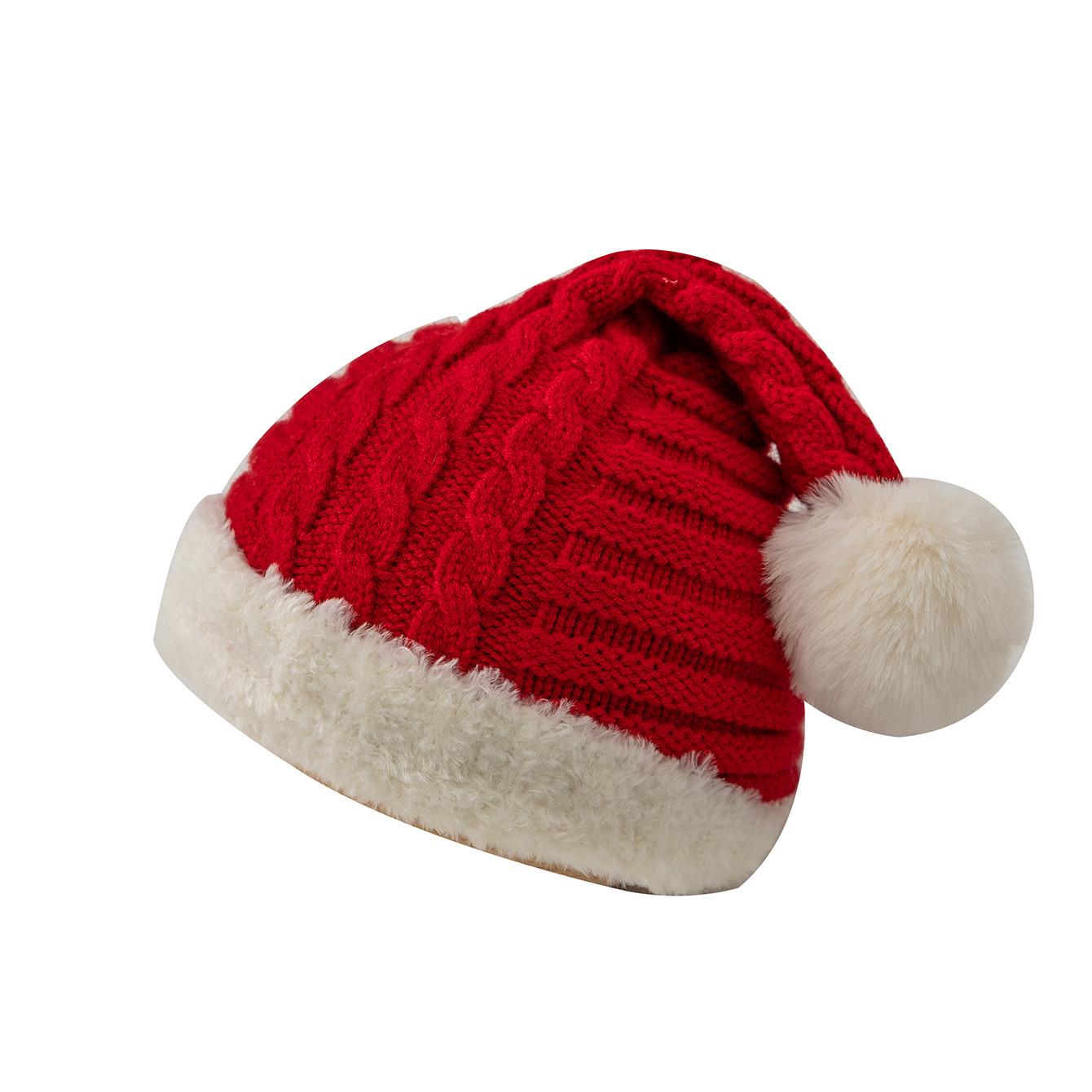 

Children s Red Holiday Knit Pullover Hat with Cotton Lining for Autumn/Winter Striped Knitted Hat (1-5 years)