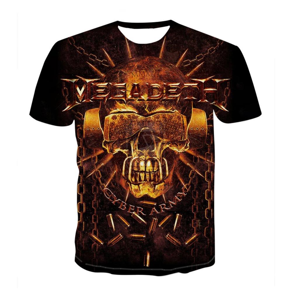 Summer Men Women Fashion Megadeth 3D Printed T-Shirt O Neck Short Sleeve T-shirts funny Casual Kids tops tees 100-6xl