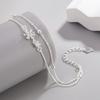 925 Sterling Silver Sweet Fashion Double Romantic Cherry Blossom Zircon Bracelet Birthday Anniversary Party Gift