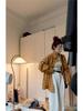 Women's Retro Yellow Striped Plaid Shirt Jacket, Sun Protection, Mid-Length Top for Spring and Autumn