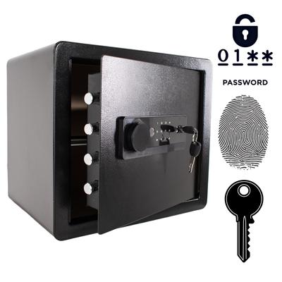 Armored Home Biometric Fingerprint Safe 36x40x30 Cm Black