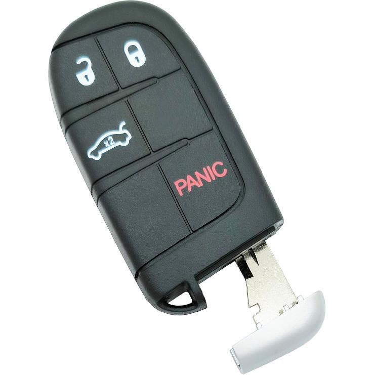 Remote Smart Key Fob Shell Case Fit for Dodge Charger Challenger - Chrysler 200 300 Keyless Entry Replacement Car Key Cover (4 Buttons-b)