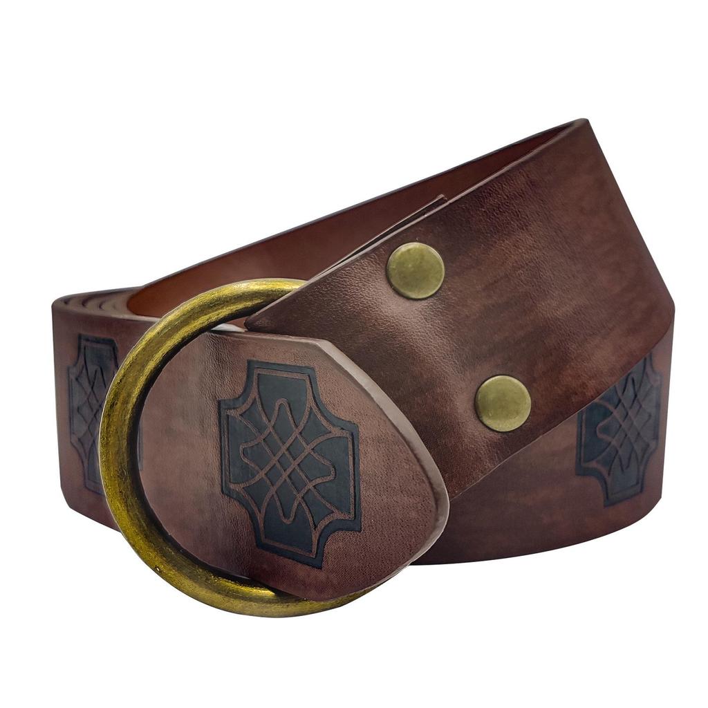 Medieval Celtic Knot Embossed Belt for Knight Cosplay Stage Props