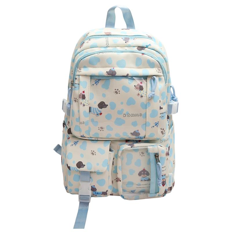 Puppy Printed Schoolbag Junior High School Students Lightweight Backpack Women's Cartoon Backpack