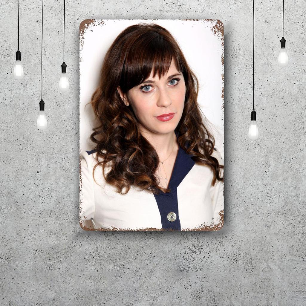 Zoey Deschanel Actor Decor Vintage Metal Signs Tin Signs Captain Poster Decor for Bar Pub Club Man Cave Wall Decoration