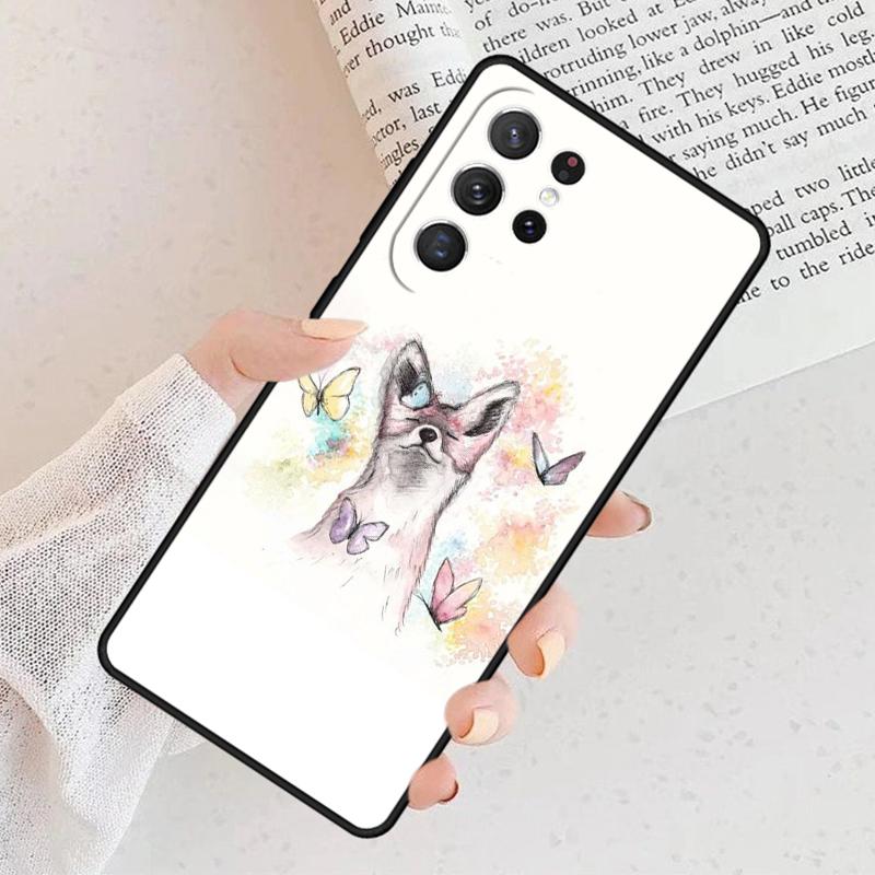 Watercolor Painting The Fox Phone Case For Samsung Galaxy S25 S23 S30 S8 S21 S20 FE S24 S22 Note 10 20 S8 Plus lite Ultra