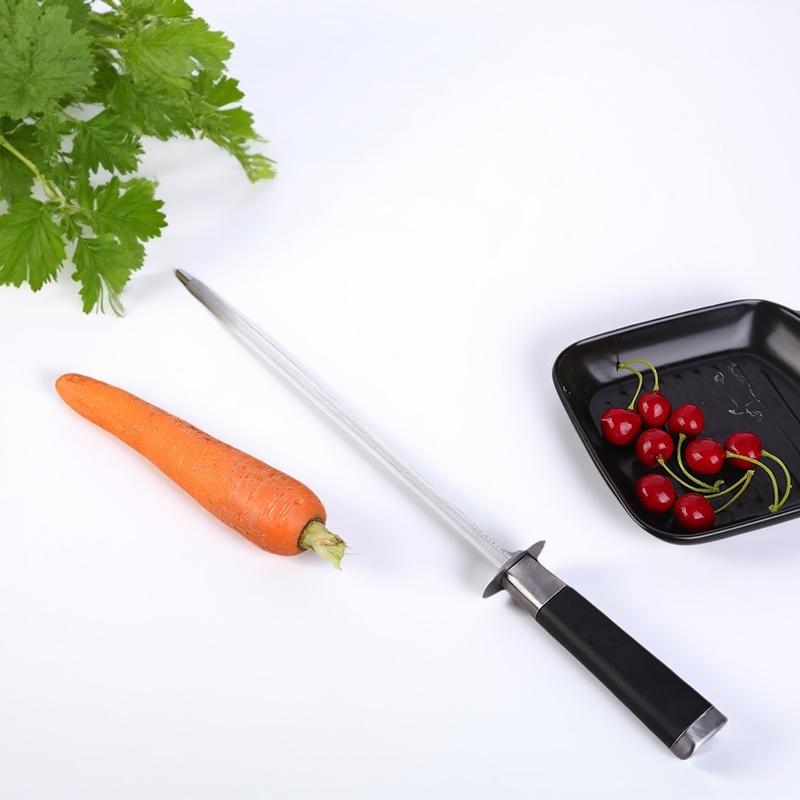 12inch Knife Sharpener Honing Steel Multi-purpose Sharpening Rod Stainless Steel PP Material Professional Easy Storage