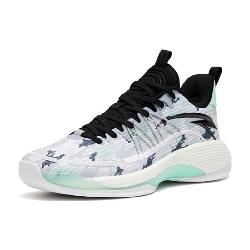 Anta Skyline Team Cushioning Anti-Slip And Wear-Resistant Low-Top Basketball Shoes Men's Gray Porcelain Green Sneakers 112311601-6
