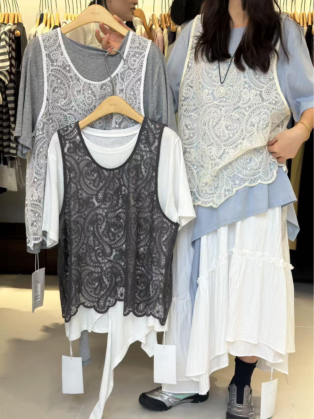 

Munaqie 35388 Летний корейский свободный повседневный вязаный жилет большого размера One Size белый