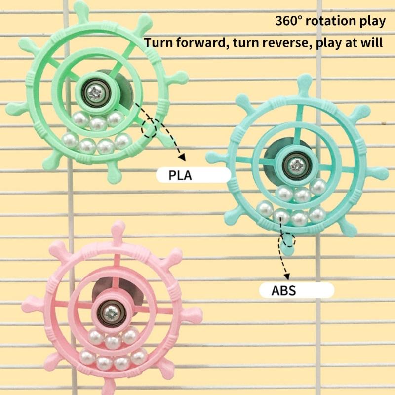 Safe Rotate Wheel Bird Toy for Parrots Offering Fun Exercise and Simple Screw Mounting for Easy Installation