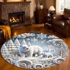 Cute Polar Bear Theme Print Round Area Rug for Living Room, Bedroom and Laundry Room Decor
