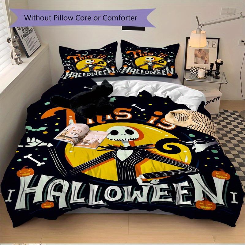 3pcs This Is Halloween Jack Bedding Set Includes Quilt Cover and Pillowcases, Suitable for All Seasons B094