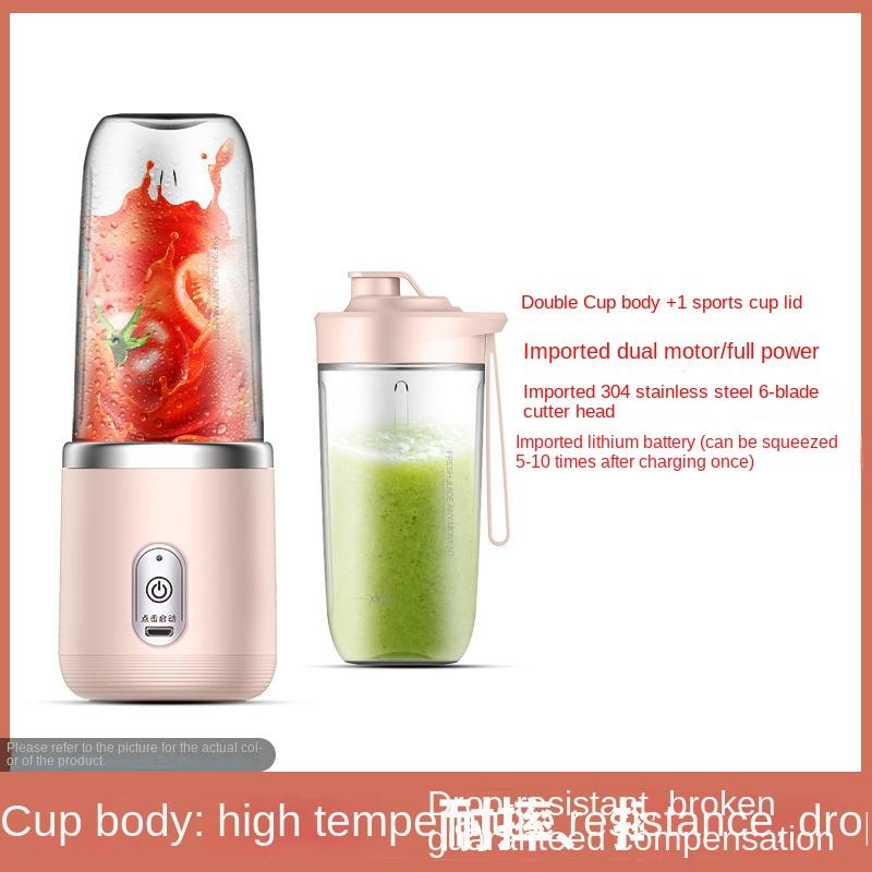 6 Blades Portable Juicer Cup Juicer Fruit Juice Cup Automatic Small Electric Juicer Smoothie Blender Ice CrushCup Food Processor