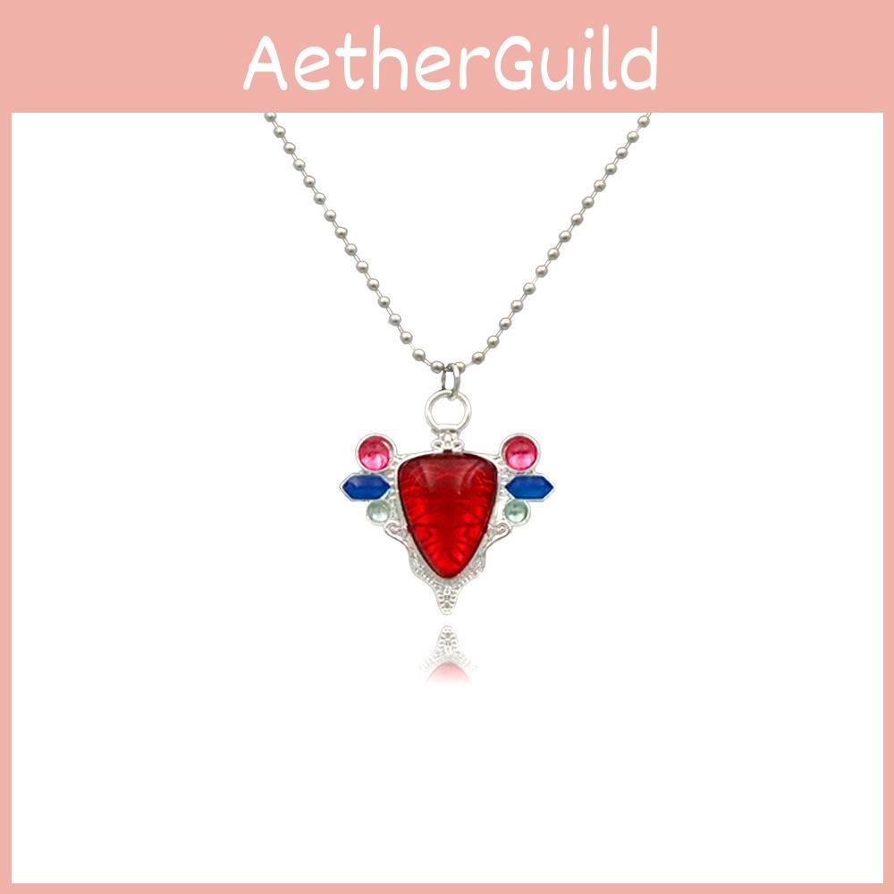 Jojos Bizarre Adventure Red Stone Of Aja Necklace Alloy Chain Pendant With Rhinestone For Cosplay Enthusiasts